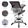 Modway Edge Modern Style Vinyl Drafting Chair in Brown Finish