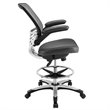 Modway Edge Modern Style Vinyl Drafting Chair in Gray Finish