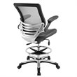 Modway Edge Modern Style Vinyl Drafting Chair in Gray Finish
