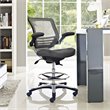Modway Edge Modern Style Vinyl Drafting Chair in Gray Finish