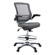 Modway Edge Modern Style Vinyl Drafting Chair in Gray Finish