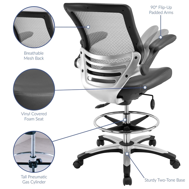 Modway edge white discount base office chair