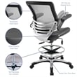 Modway Edge Modern Style Vinyl Drafting Chair in Gray Finish