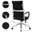 Modway Jive Modern Style Vinyl and Aluminum Highback Office Chair in Black