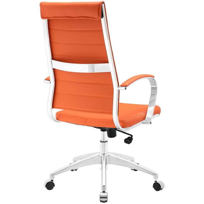 Modway Jive Modern Style Vinyl and Aluminum Highback Office Chair in Orange