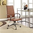 Modway Jive Modern Style Vinyl and Aluminum Highback Office Chair in Terracotta