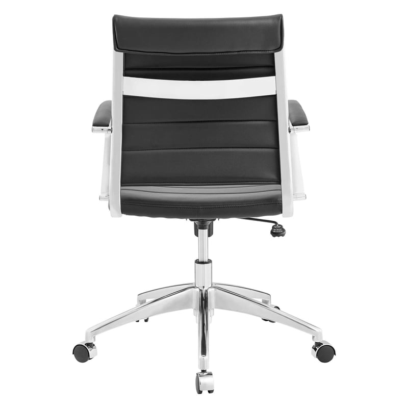 Modway Jive Modern Mid Back Vinyl & Aluminum Office Chair in Black/Chrome