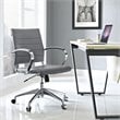 Modway Jive Modern Mid Back Vinyl & Aluminum Office Chair in Gray/Chrome