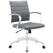 Modway Jive Modern Mid Back Vinyl & Aluminum Office Chair in Gray/Chrome