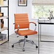 Modway Jive Modern Mid Back Vinyl & Aluminum Office Chair in Orange/Chrome