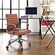Modway Jive Modern Mid Back Vinyl & Aluminum Office Chair in Terracotta/Chrome