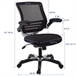 Modway Edge Modern Style Mesh Fabric Office Chair in Black Finish