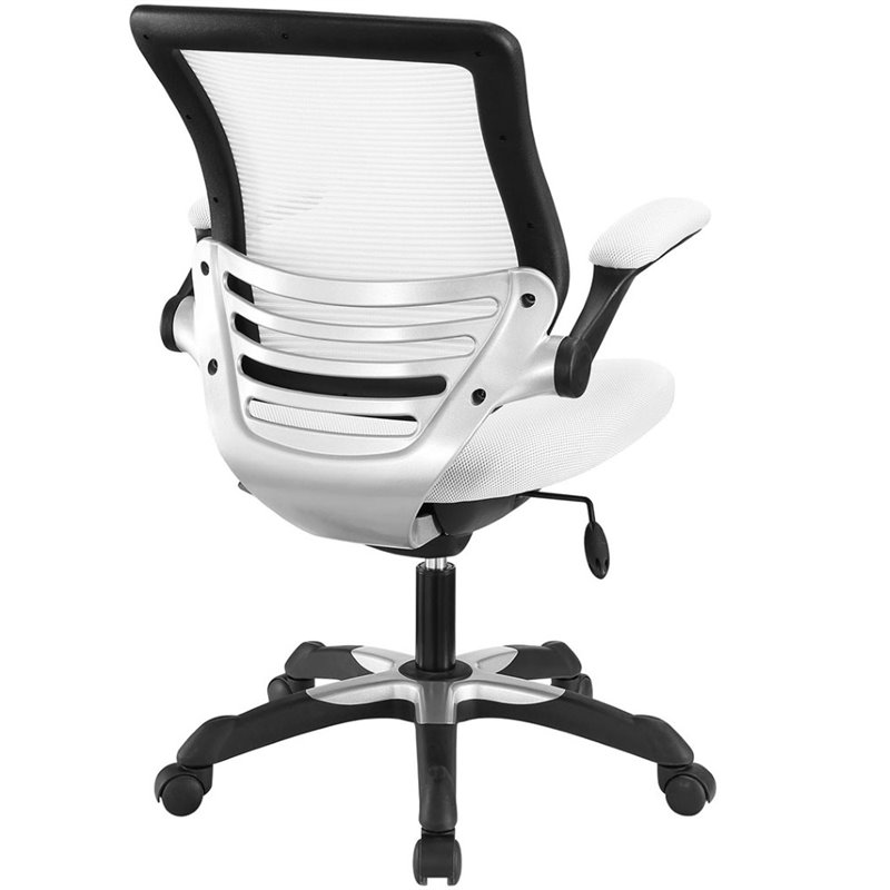 Modway Edge Modern Style Mesh Fabric Office Chair in White Finish