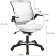 Modway Edge Modern Style Mesh Fabric Office Chair in White Finish