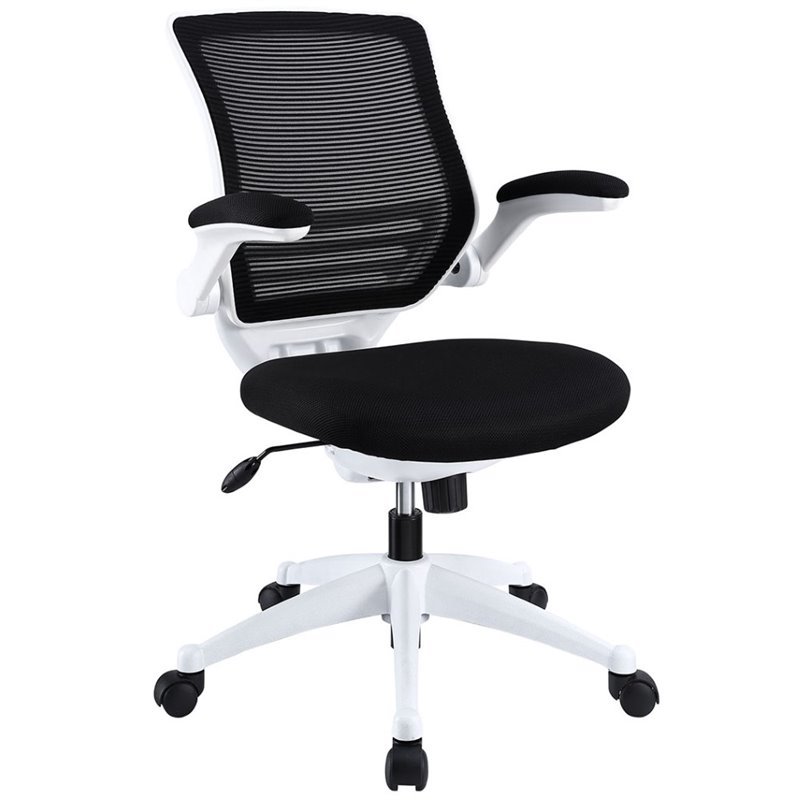 Modway Edge Leather Mesh Office Chair in Black 