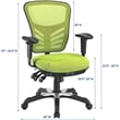 Modway Articulate Modern Mesh and Fabric Office Chair in Green Finish