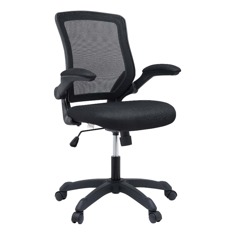 Modway Veer Modern Style Mesh Fabric Office Chair in Black Finish