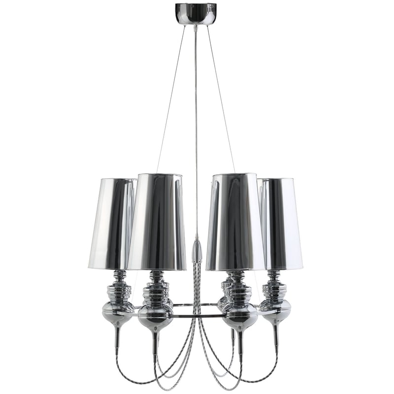 Modway Tapestry 6 Light Steel Chandelier in Silver