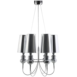 Modway Tapestry 6 Light Steel Chandelier in Silver