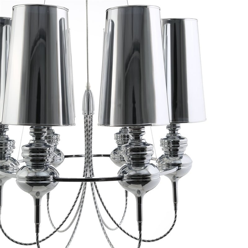Modway Tapestry 6 Light Steel Chandelier in Silver