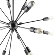 Modway Beam 20-Light Modern E26 60W Bulbs Metal Chandelier in Gray