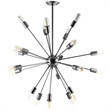 Modway Beam 20-Light Modern E26 60W Bulbs Metal Chandelier in Gray