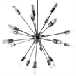 Modway Beam 20-Light Modern E26 60W Bulbs Metal Chandelier in Gray