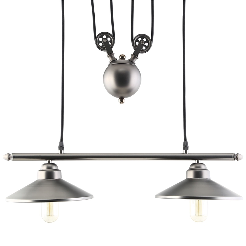 Modway Innovateous 2 Light Steel Pendant in Silver