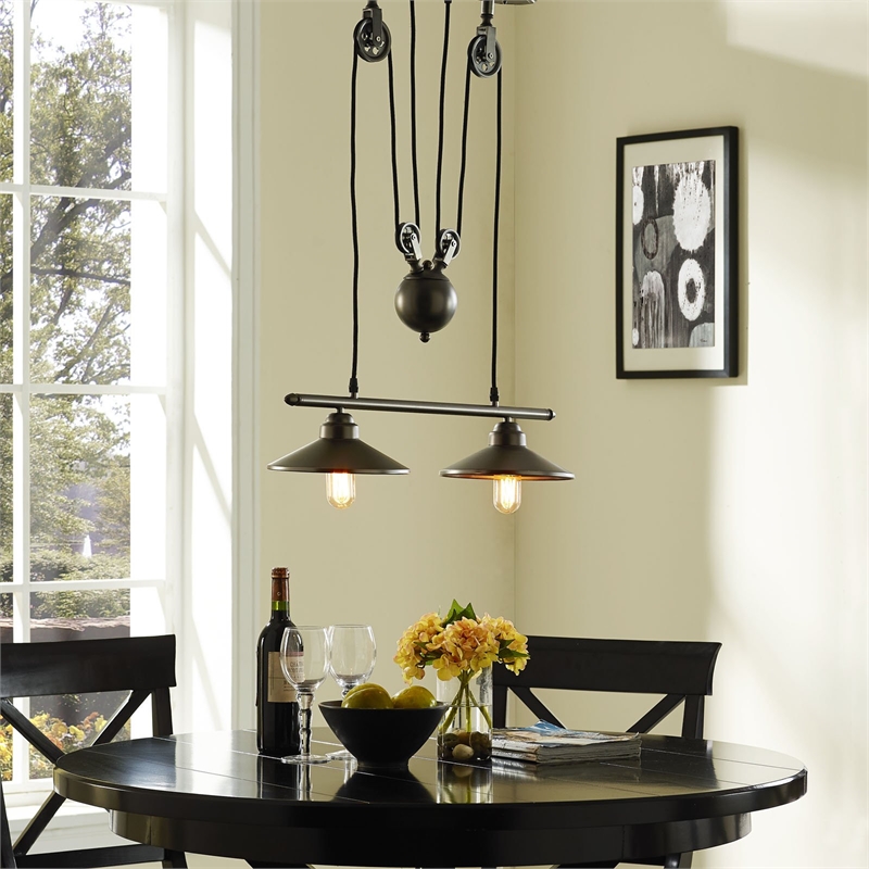 Modway Innovateous 2 Light Steel Pendant in Silver