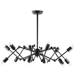 Modway Tagmata Steel Semi Flush Mount in Black