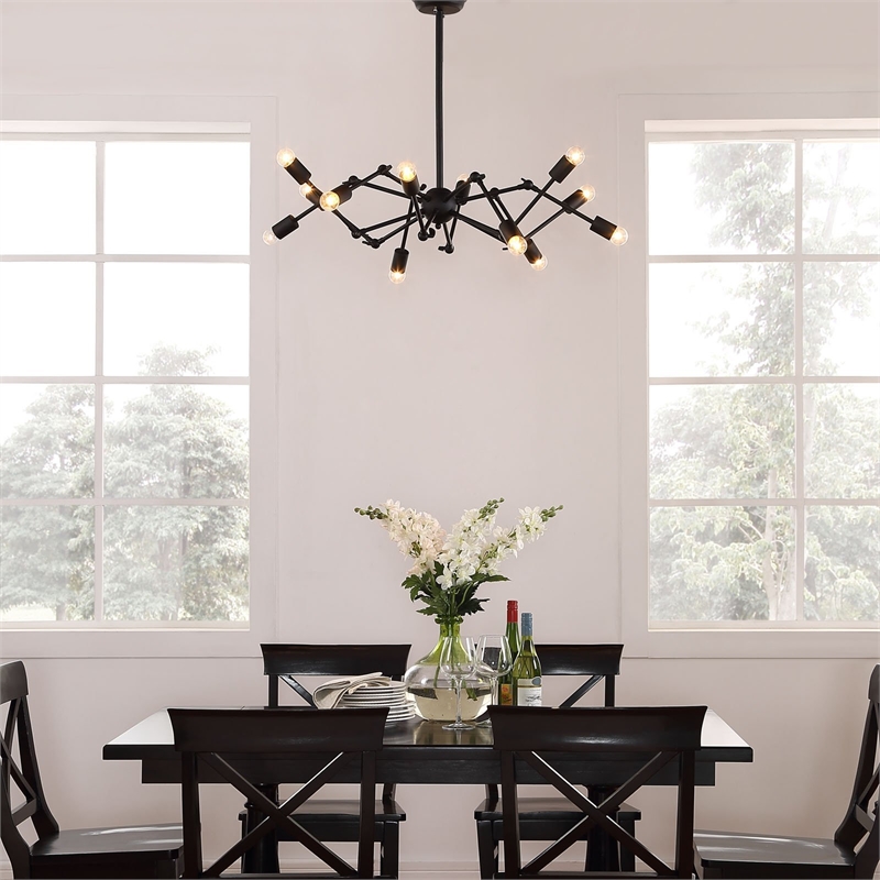 Modway Tagmata Steel Semi Flush Mount in Black