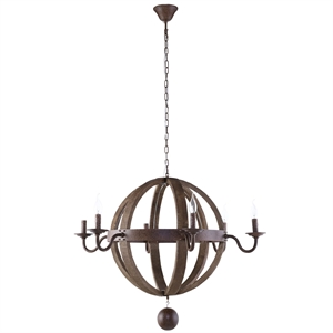 Modway Catapult 6 Light Chandelier in Antique Brass