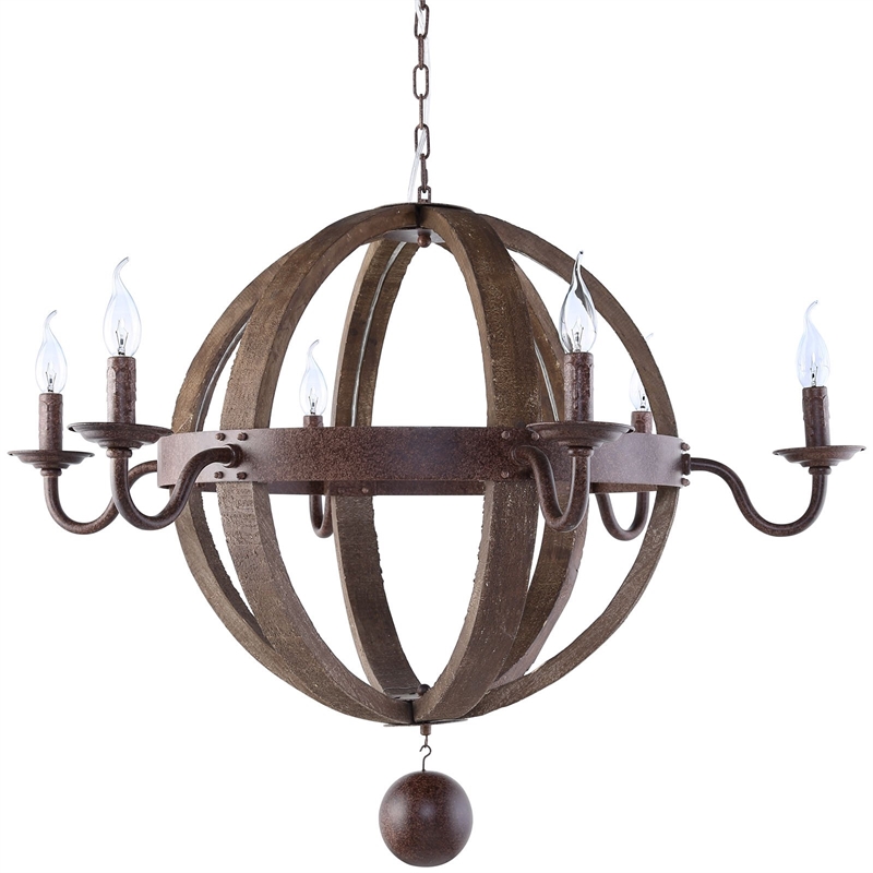 Modway Catapult 6 Light Chandelier in Antique Brass