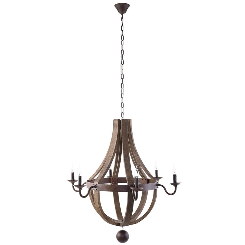 Modway Ballista 6 Light Chandelier in Antique Brass