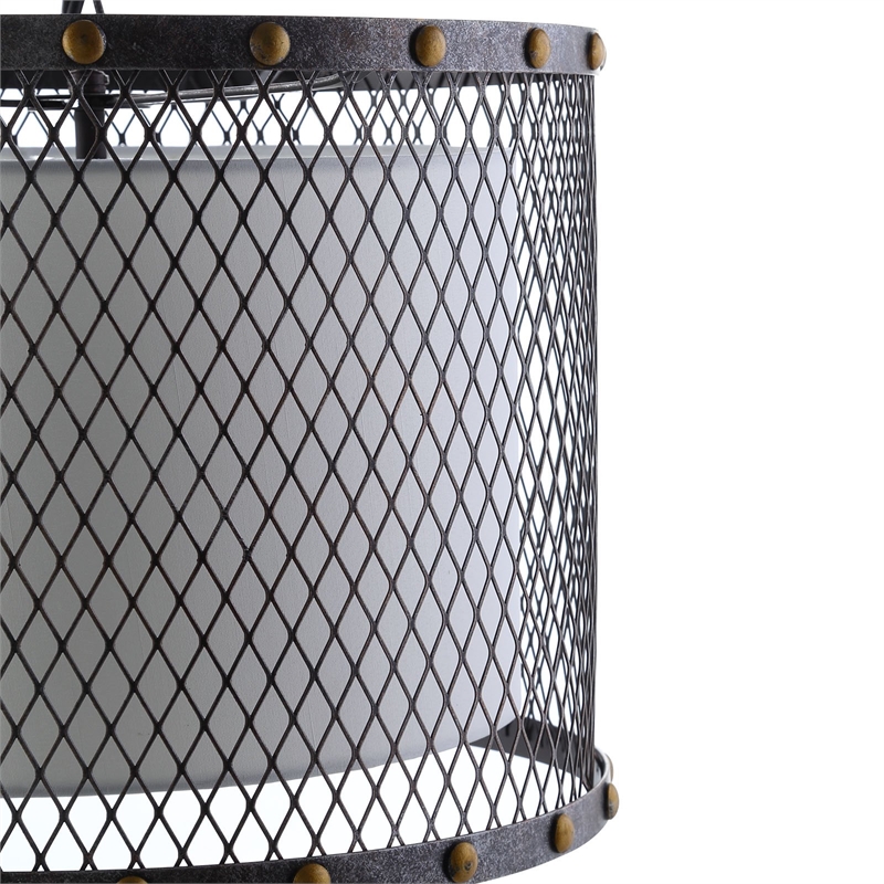 Modway Fortune Steel Pendant in Antique Silver