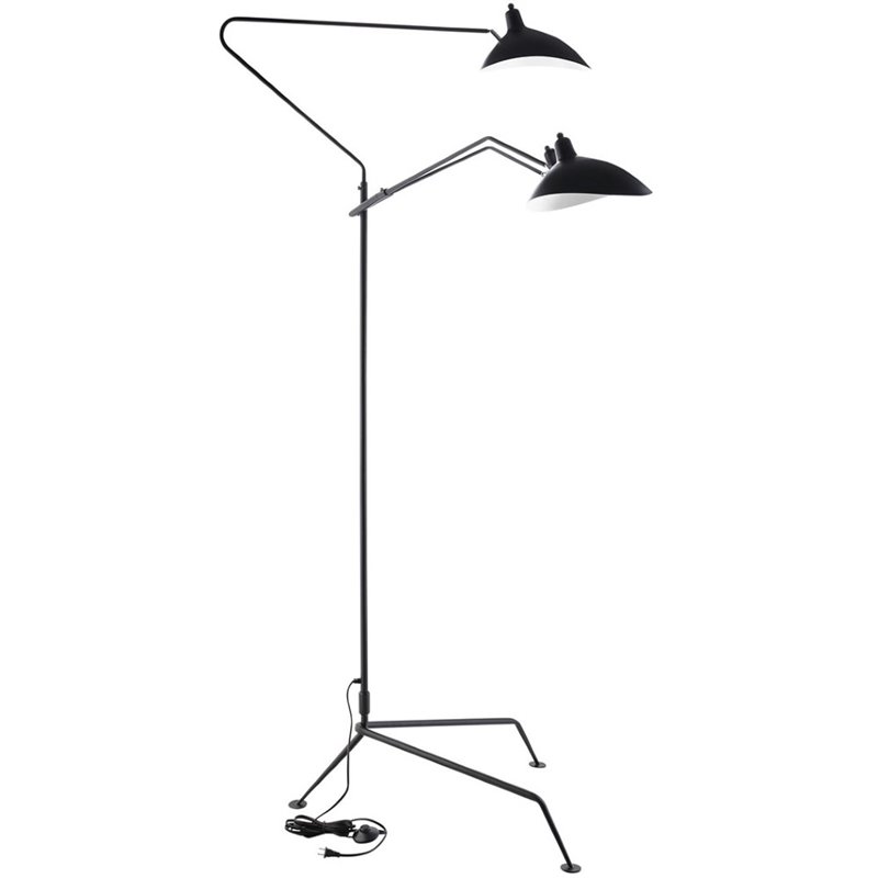 Modway View Metal Floor Lamp In Black