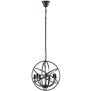 Modway Atom 7 Light Steel Chandelier in Brown