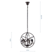 Modway Atom 7 Light Steel Chandelier in Brown