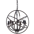 Modway Atom 7 Light Steel Chandelier in Brown