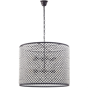 Modway Prosperity 34.5&quot 8 Light Drum Pendant in Brown