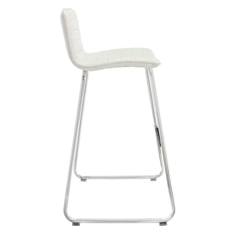 modway dive 30.5&quot modern vinyl & steel bar stool in white finish