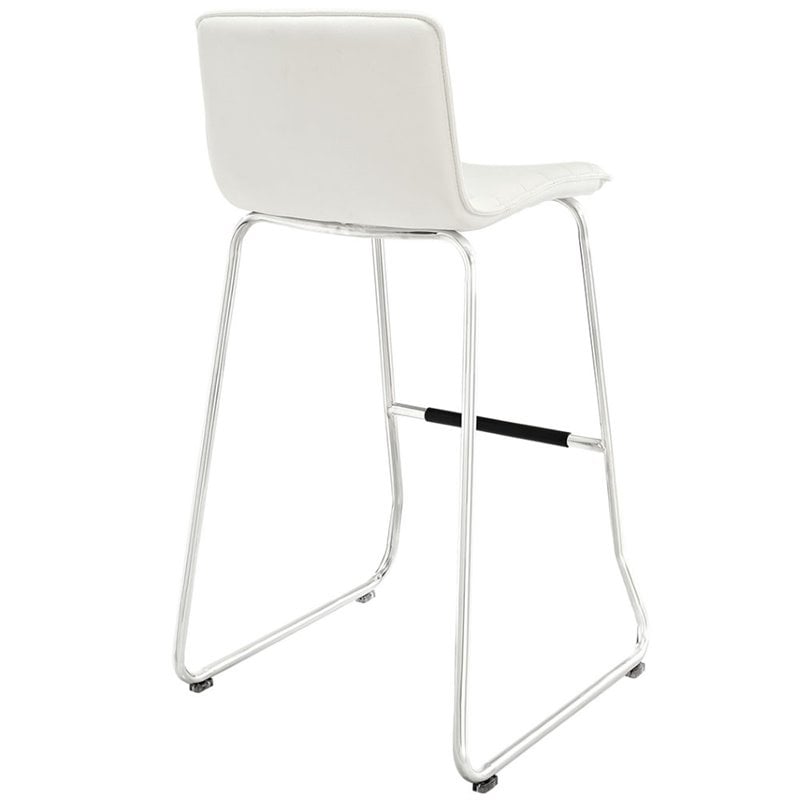 modway dive 30.5&quot modern vinyl & steel bar stool in white finish