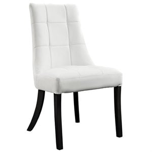 Modway Noblesse 20.5&quot Modern Faux Leather Dining Side Chair in White