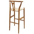 Modway Amish Mid-Century Modern Wood Dining Bar Stool in Walnut