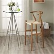 Modway Amish Mid-Century Modern Wood Dining Bar Stool in Walnut