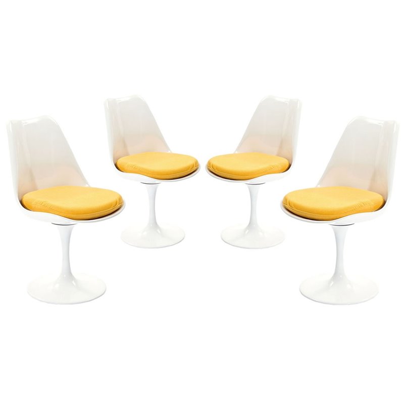 Modway Lippa Dining Side Chair In Yellow Set Of 4 Eei 1342 Ylw