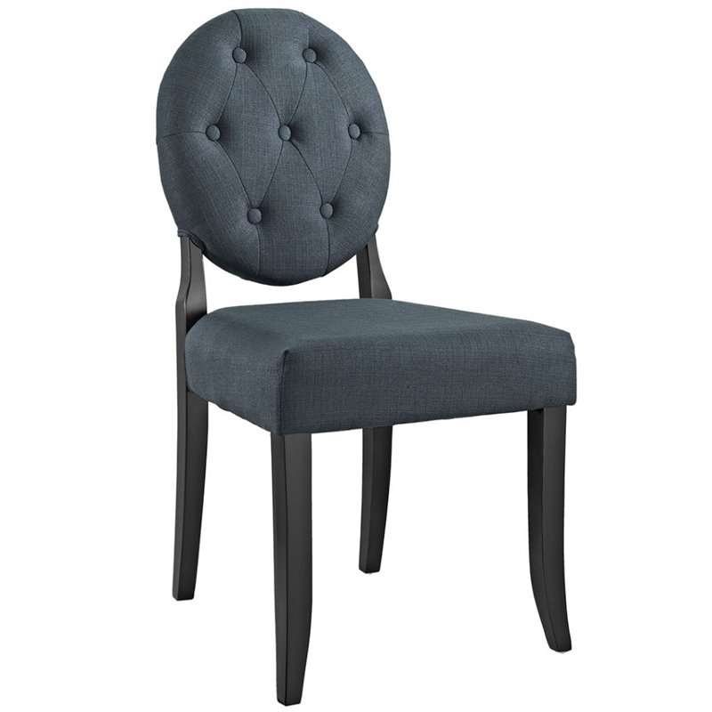 Modway Button Upholstered Dining Side Chair in Gray with Tufted Buttons