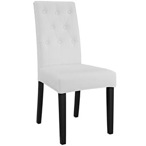 Modway Confer 19.5&quot Modern Faux Leather Dining Side Chair in White