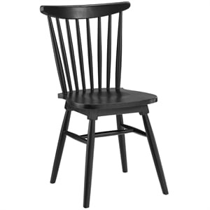Modway Amble 34&quot Modern Wood Dining Side Chair in Black Finish