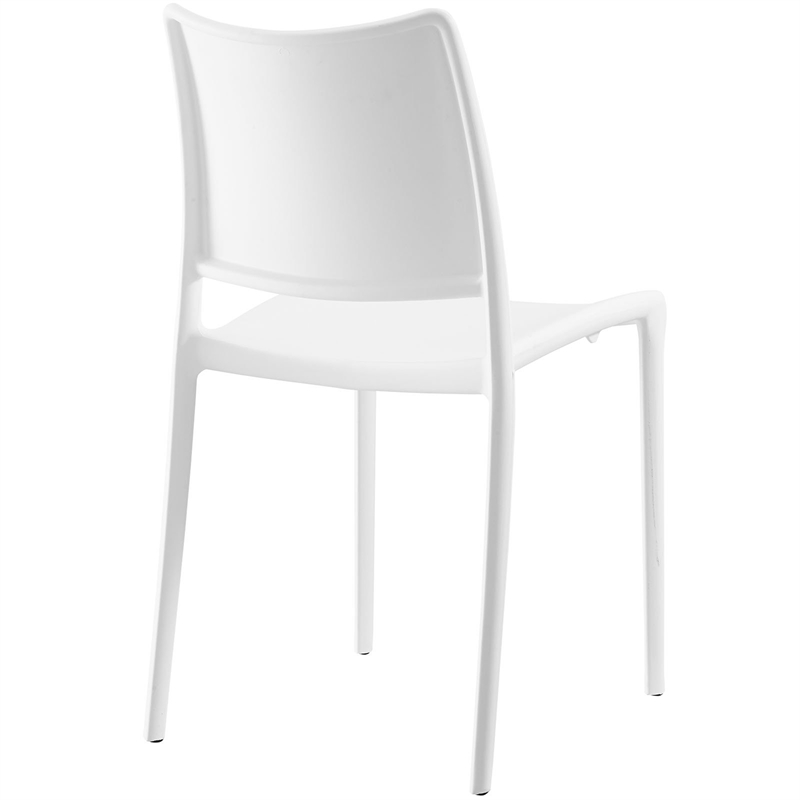 Modway Hipster Sturdy Polypropylene Plastic Dining Side Chair in White